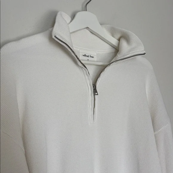 NEW Aritzia Wilfred Free Loft Longsleeve Quarter-Zip Pullover Waffle size xs - Picture 4 of 5